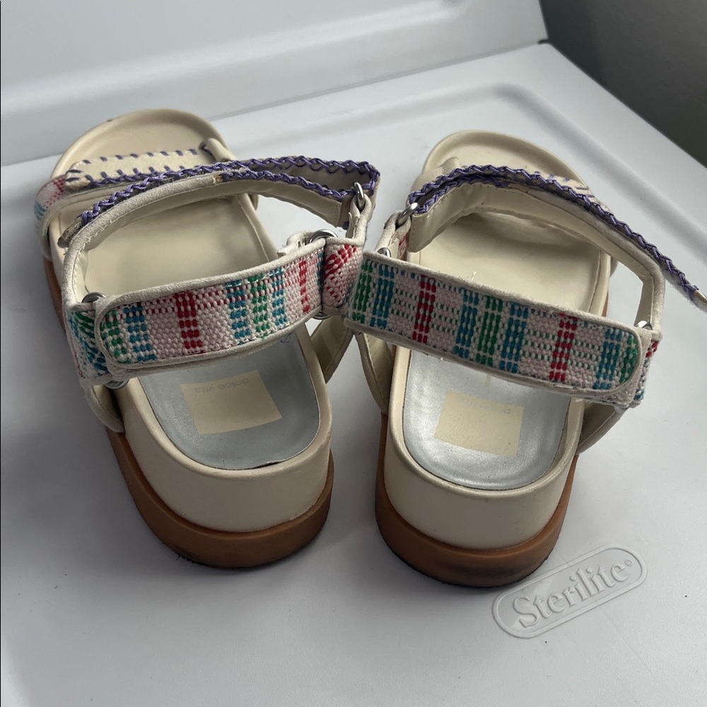 Dolce Vita Senora Stitched Sandals Ivory Multi Nubuck (Sz 9) - Picture 3 of 5